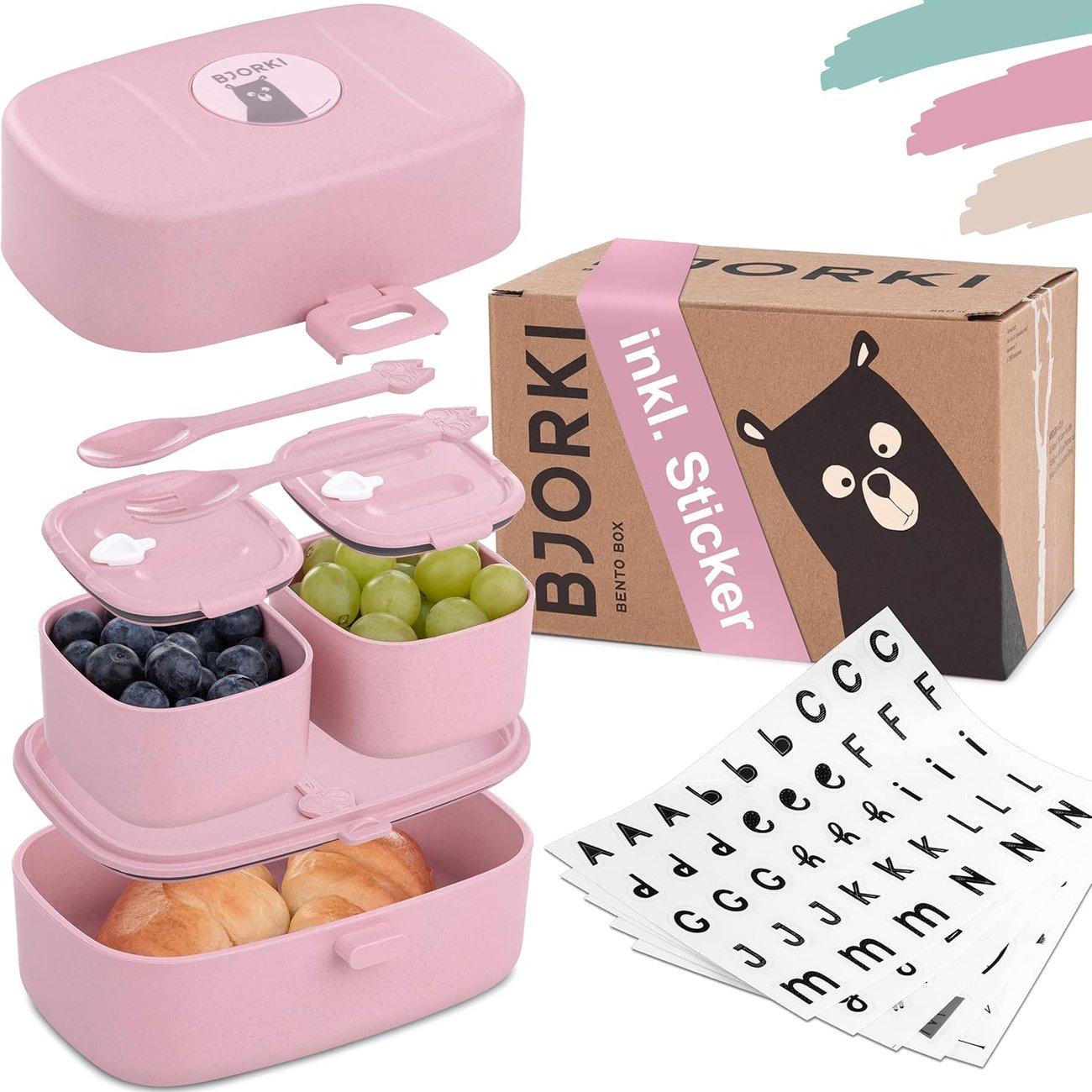 BJORKI Bento Box für Kinder inkl. BONUS Namensticker