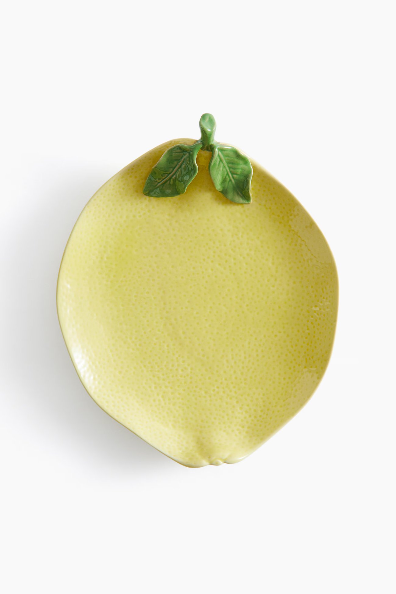Servierplatte aus Steingut in Zitronenform