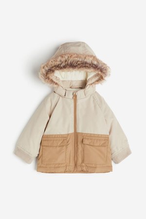 Jacke mit Kapuze - Beige