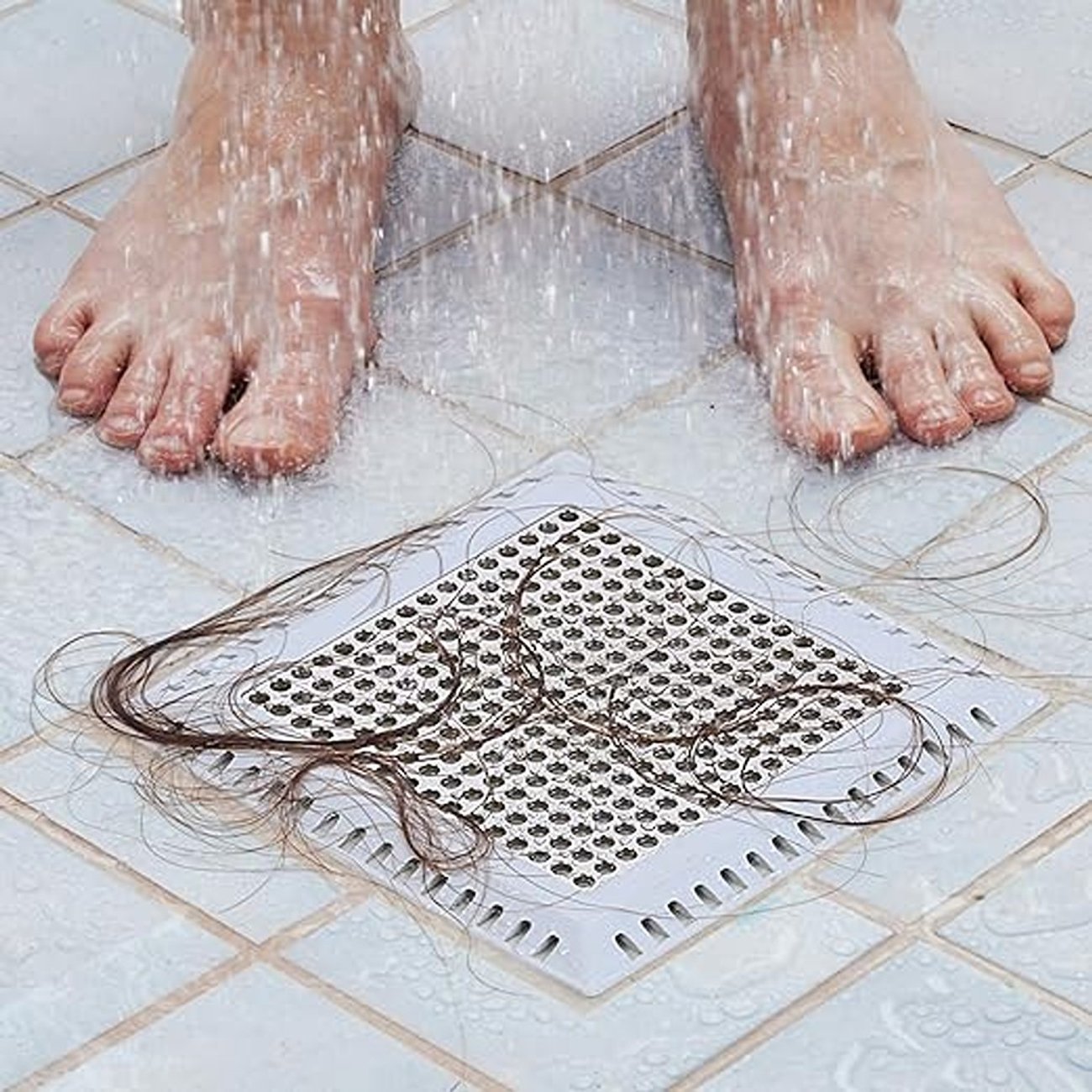 Quadratischer Abflussschutz für Dusche