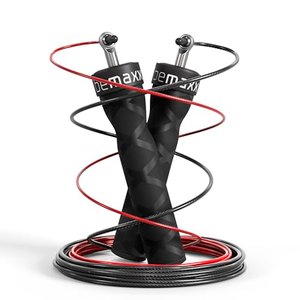 Springseil Speed Rope mit Trainings-eBook + Ersatzkabel | 2 verstellbare Stahlseile, Profi Kugellage