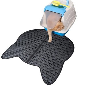 Bartuke XXL Katzenstreu-Matte 127x89cm Silikon - Extra Groe Streufangmatte  Grau Waschbare Katzenmatte