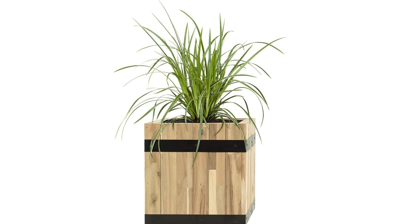 Pflanzwerk Pflanzkübel Cube Holz 36x35x35cm 100% Bio-AKAZIENHOLZ