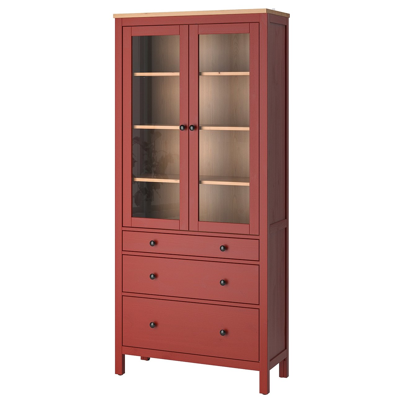 HEMNES Vitrine mit 3 Schubladen