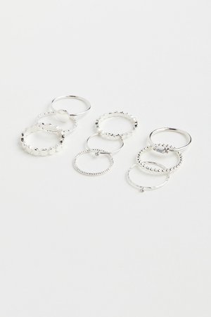 9er-Pack Ringe - Silber