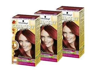 SCHWARZKOPF COUNTRY COLORS Intensiv-Tönung 58 Grand Canyon Granatrot, Stufe 2, 3er Pack (3 x 123 ml)