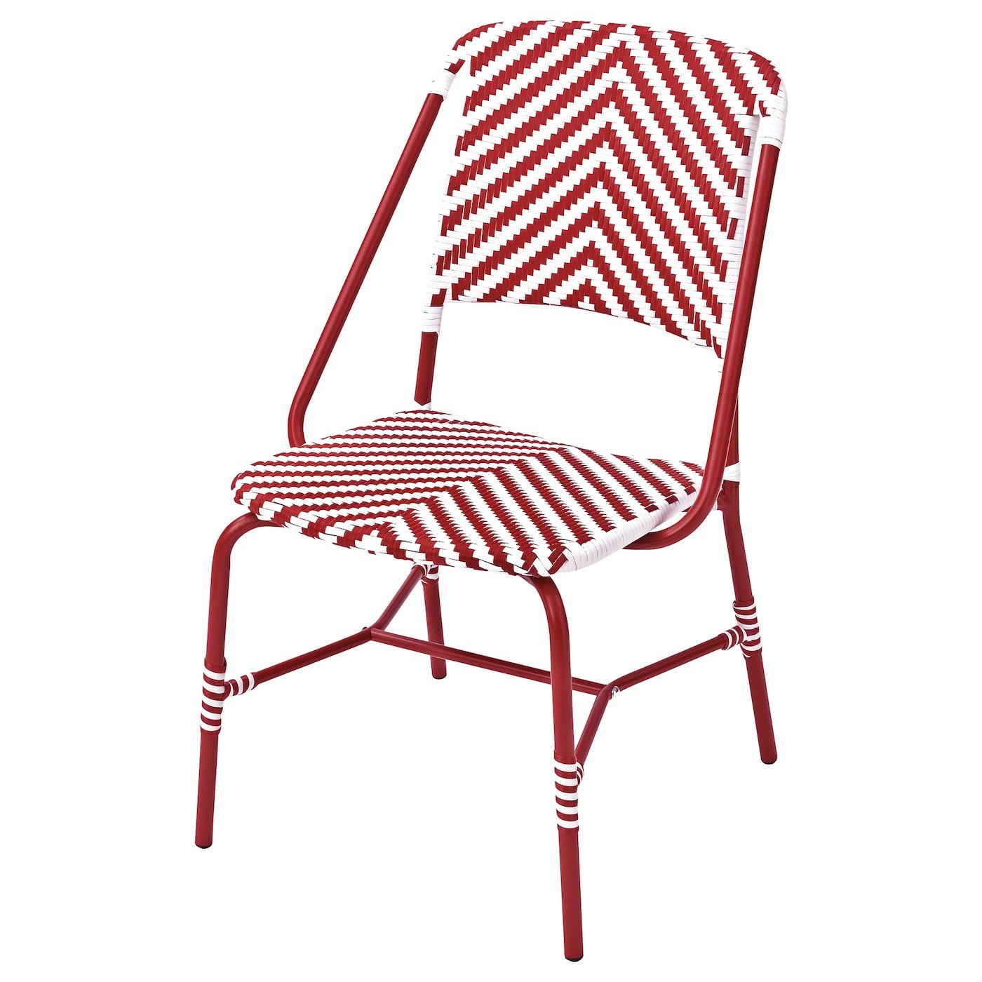 VASSHOLMEN Stuhl, innen/außen - rot/weiß