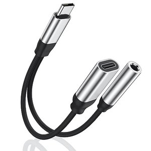 2 in 1 Adapter - USB-C auf Köpfhöreranschluss und USB-C-Anschluss - 60 W Schnellladung