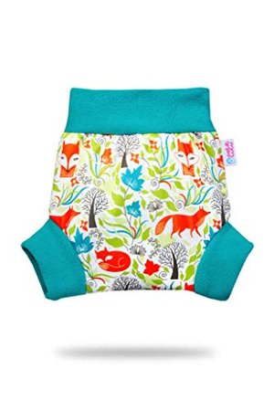 Petit Lulu Überhose (Schlupfüberhose) Größe L (9-13 kg) für Höschenwindeln und Nachtwindeln (Füchse)