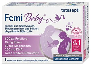 Femi Baby – 16 Nährstoffe für Kinderwunsch, Schwangerschaft & Stillzeit mit Folsäure