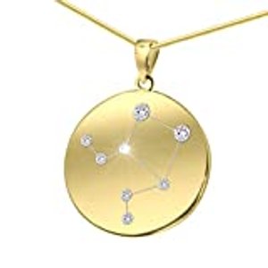 LillyMarie Halskette Silber vergoldet mit Swarovski Elements Sternzeichen-Anhänger Waage 