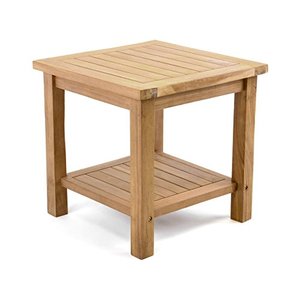Divero Balkontisch STRALSUND aus Teak Holz, behandelt – Farbe: Braun