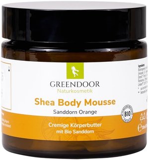 Greendoor Bodymousse: Sanddorn-Orange, 200ml, rein natürliche Inhaltsstoffe, vegan mit BIO Shea-Butt