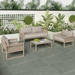 Lounge-Set mit Zweiersofa, Sesseln & Couchtisch