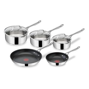 Tefal E304S5 Jamie Oliver Cook`s Direct On 8-teiliges Edelstahl-Pfannenset