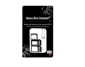 Nano SIM und Micro SIM Karten Adapter Set für Smartphone, Handy und Tablet: 4 in 1 Komplett Set, Min