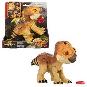 Mattel Jurassic World: Die Wiedergeburt Aquilops Dolores, interaktiver Dinosaurier