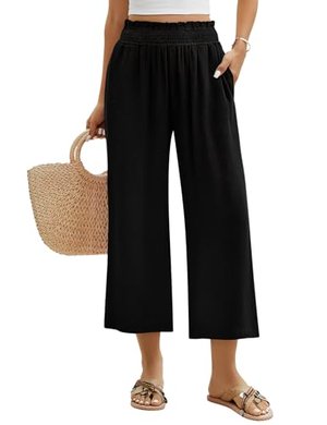 Niwicee Leinenhose mit weitem Bein