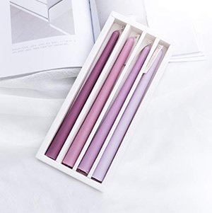 Durchgefärbte Kerzen Geschenkset 4 Stück (lila - Lavender)