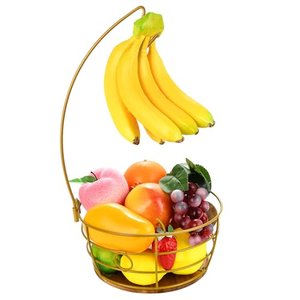 DIYZON Obstkorb Mit Bananenaufhänger für die Arbeitsplatte