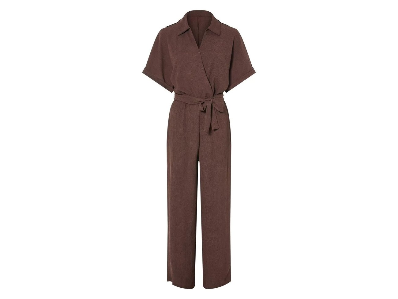 Damen Jumpsuit, in modischer Crêpe-Struktur