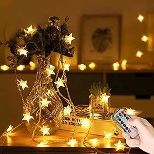 Lezonic LED-Sterne-Lichterkette mit Fernbedienung