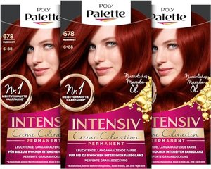 SCHWARZKOPF POLY PALETTE Intensiv Creme Coloration Rubinrot, 3er Pack 