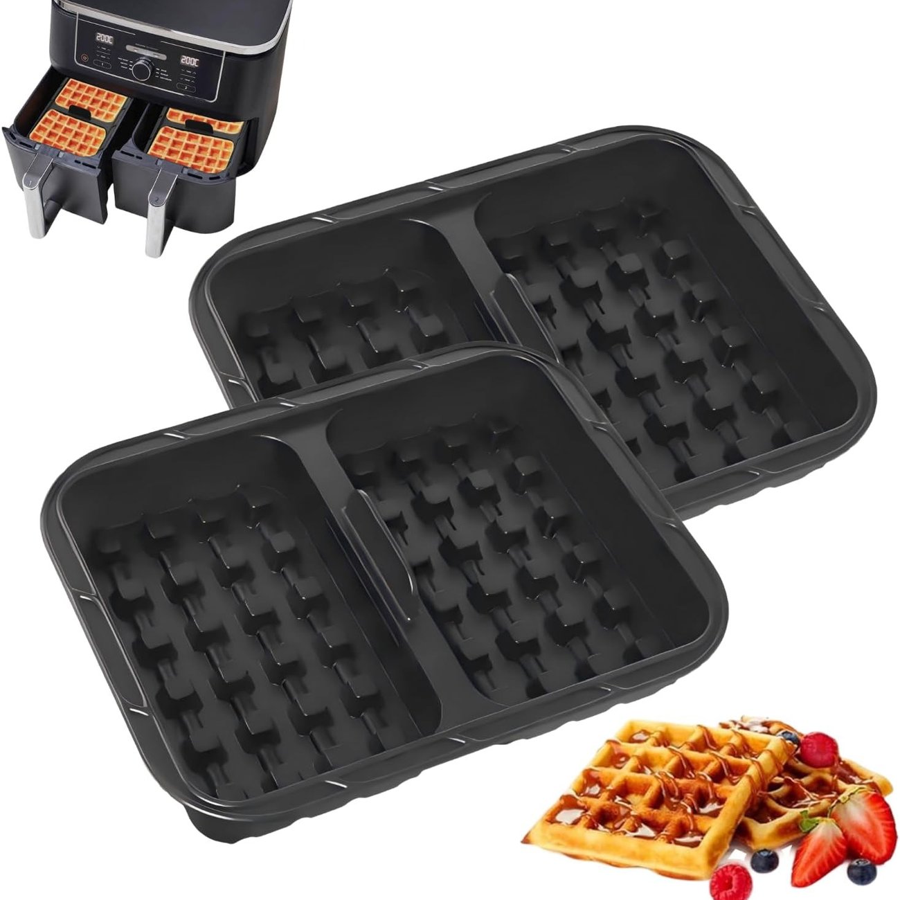 VICDUEKG – Ninja Heißluftfritteuse Zubehör, 2er-Set Waffeleinsatz
