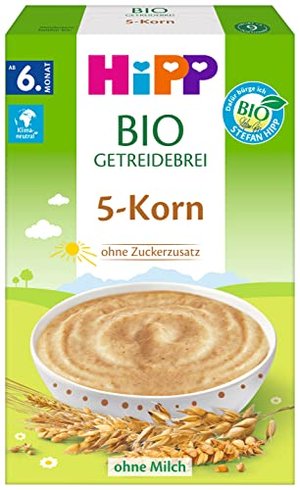 Hipp Bio-Getreide-Breie ungesüßt, Fünf Korn, 6er Pack (6 x 200 g)