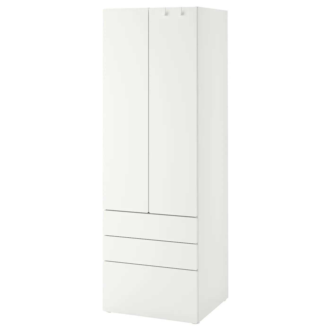 SMÅSTAD / PLATSA Kleiderschrank - weiß weiß/3 Schubladen 60x57x181 cm