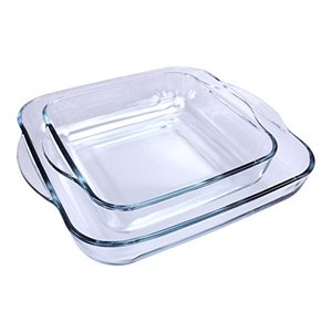 Borcam 2er Set Auflaufformen eckig 28x28x6cm und 22x22x6cm