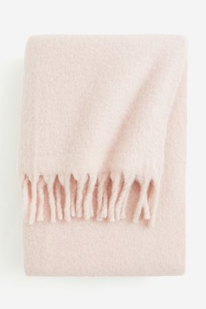 Decke aus Wollmischung - Rosa