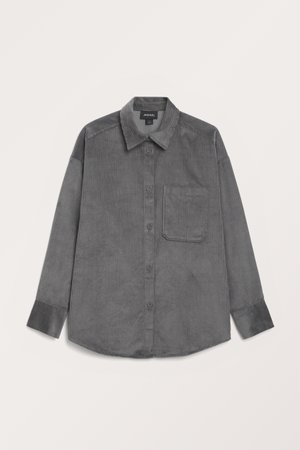 Oversize-Cordhemd - Grau