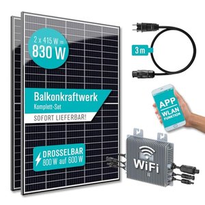 PIANETA Balkonkraftwerk 810W / 600w 2 x 405w der Marken Ja Solar Module, Wechselrichter Hoymiles HM-