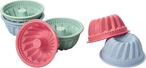 Lurch 83018 FlexiForm Mini Gugelhupf 6-er Set / Backförmchen aus 100% BPA-freiem Platin Silikon, ø˜ 
