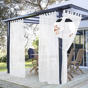 Outdoor Vorhänge Weiss - winddicht, wasserdicht für Gartenlauben & Balkon