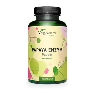 VEGAVERO® Papaya Enzym (Papain) Hochdosiert, 150 Kapseln