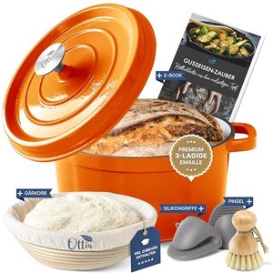 Amazon | OTTIA Gusseisen-Topf mit Gärkorb