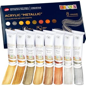 DECOLA - Metallic Effekt Acrylfarben Set | 8 x 18 ml