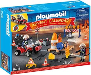 Playmobil Adventskalender Feuerwehreinsatz auf der Baustelle