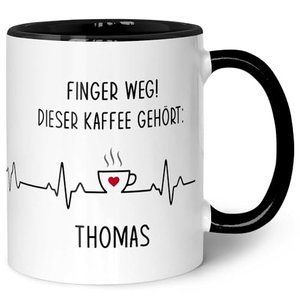 Bedruckte Tasse mit Spruch - Finger Weg! - Personalisiert mit Name