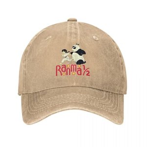 1/2 Ranma Panda Run Unisex Baseball Caps Cartoon Anime Manga Kawaii Distressed Washed Hats Cap Worko