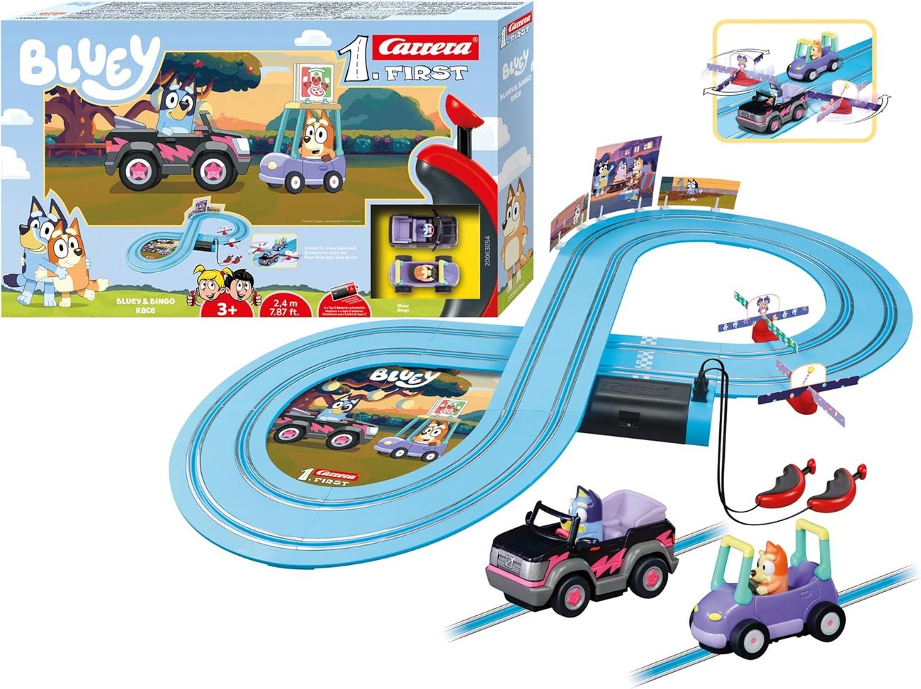 Carrera Bluey & Bingo Race 2,4m Rennstrecken-Set I mit Bluey und Bingo I