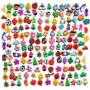 Ueeqito 105pcs Bunte Gummi Loom Band Charm, gemischte Silikon Armband Charms