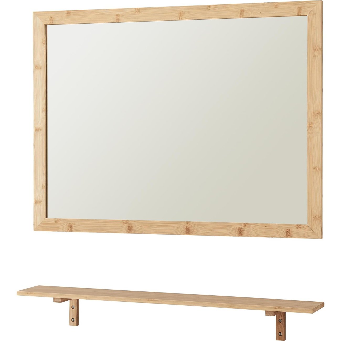 Wandspiegel mit Regal aus Bambus