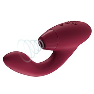 Womanizer DUO Rabbit-Vibrator & G-Punkt Stimulator mit Klitoris-Sauger, inklusive Gleitgel, doppelte