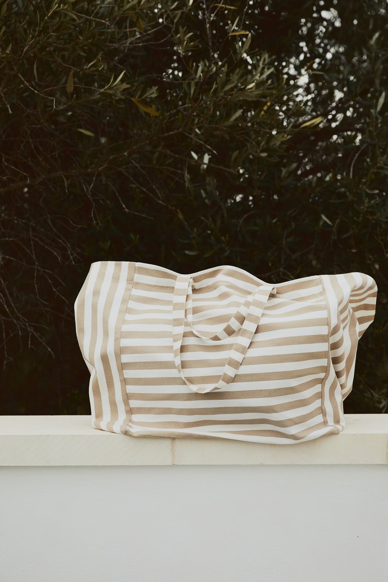 Strandtasche aus Canvas in Beige
