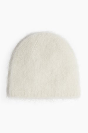 Beanie aus Mohairmix – Beige