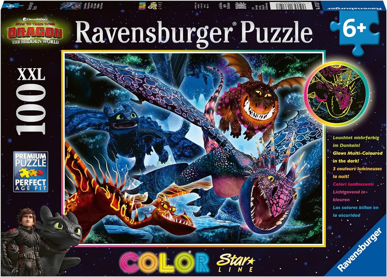 Dragons-Leuchtpuzzle für Kinder ab 6 Jahren