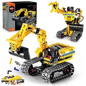 VATOS Technik Bagger Spielzeug Roboter 2-in-1
